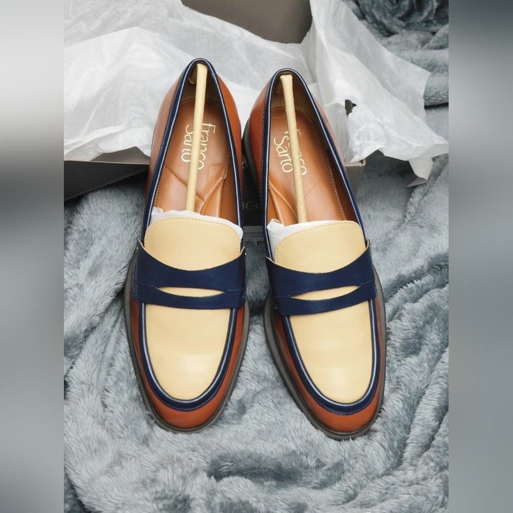NIB Edith 2 Penny Loafer Size 9.5W in Biscuit Brown Faux Leather by Franco Sarto - Picture 7 of 13